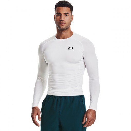 UNDER ARMOUR Męski longsleeve treningowy UNDER ARMOUR UA HG Armour Comp LS  biały Biały