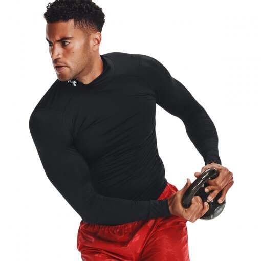 UNDER ARMOUR Męski longsleeve treningowy UNDER ARMOUR UA HG Armour Comp Mock LS  czarny Czarny