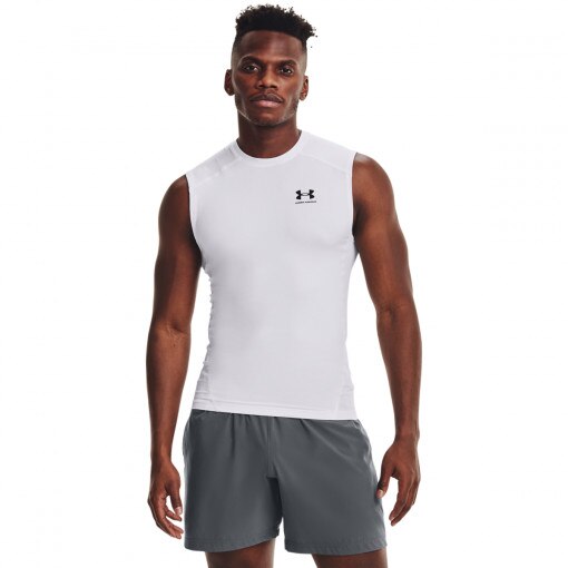 UNDER ARMOUR Męski top treningowy UNDER ARMOUR UA HG Armour Comp SL  biały Biały