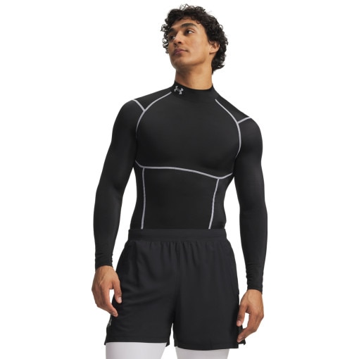  UNDER ARMOUR Męski longsleeve treningowy Under Armour UA HG Elite Comp Mock LS  czarny Czarny