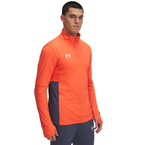 UNDER ARMOUR Męski longsleeve treningowy Under Armour UA M's Challenger Midlayer  pomarańczowy  Pomarańczowy
