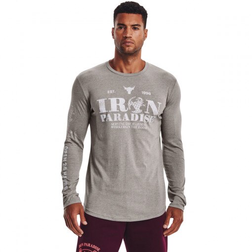 Obrazek dla: UNDER ARMOUR Męski longsleeve treningowy UNDER ARMOUR UA PROJECT ROCK IP 24 HOURS LS  szary Szary