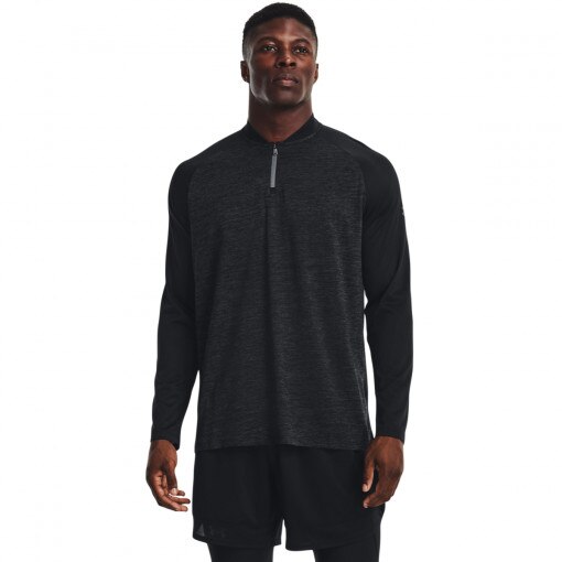 UNDER ARMOUR Męski longsleeve treningowy UNDER ARMOUR UA Tech 2.0 Novelty 1/4 Zip  czarny Czarny