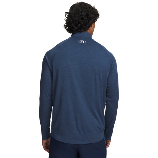 Męski longsleeve treningowy Under Armour UA Tech Textured 1/2 Zip - granatowy