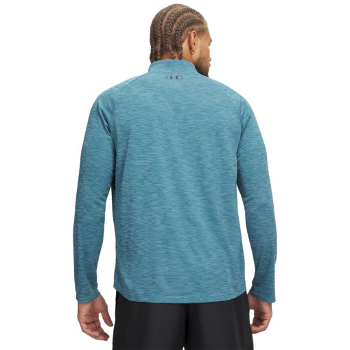Męski longsleeve treningowy Under Armour UA Tech Textured 1/2 Zip - niebieski
