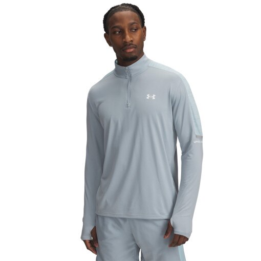 UNDER ARMOUR Męski longsleeve treningowy Under Armour UA Tech Utility 1/4 Zip  szarym Szary