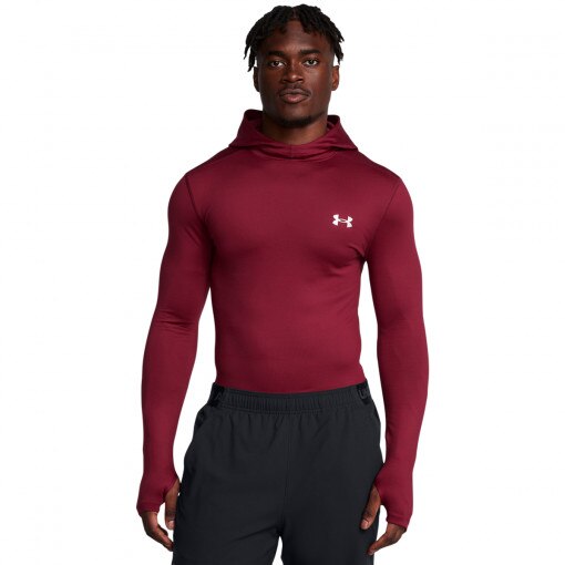 UNDER ARMOUR Męski longsleeve treningowy z kapturem Under Armour UA Cg Elite Scuba Hdy czerwony Czerwony