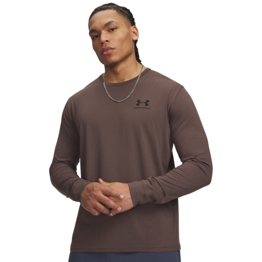 Obrazek dla: UNDER ARMOUR Męski longsleeve Under Armour Sportstyle Left Chest LS  brązowy