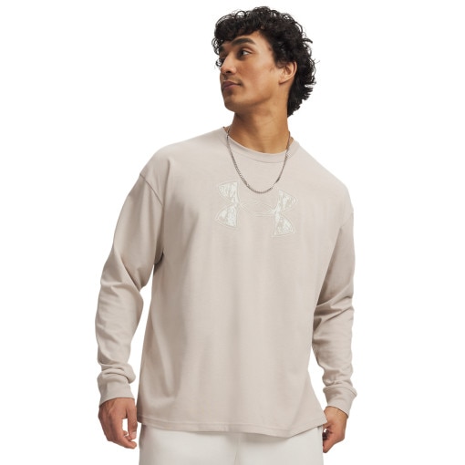 Obrazek dla: UNDER ARMOUR Męski longsleeve Under Armour UA M HWT UNSTOPPABLE LS  beżowy Beżowy