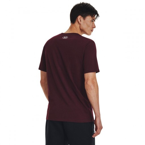 Męski t-shirt z nadrukiem Under Armour Sportstyle Logo SS - bordowa