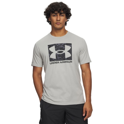  UNDER ARMOUR Męski tshirt z nadrukiem Under Armour UA Abc Camo Boxed Logo Ss  szary Szary