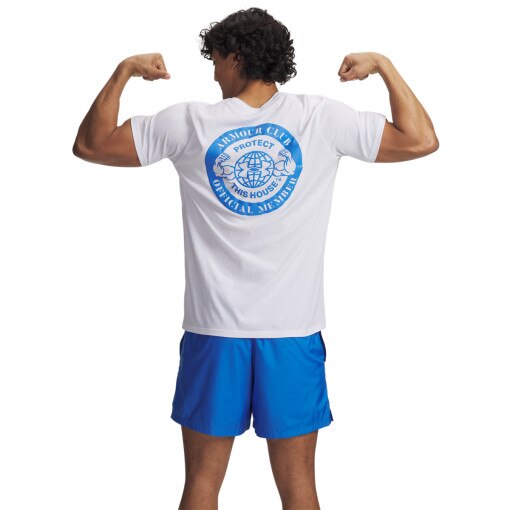 Męski t-shirt z nadrukiem Under Armour UA Armour Club - biały