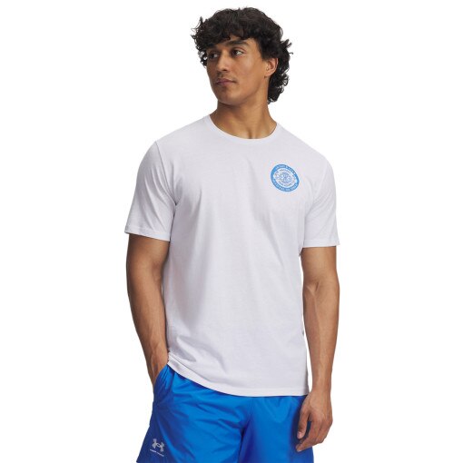 UNDER ARMOUR Męski tshirt z nadrukiem Under Armour UA Armour Club  biały Biały