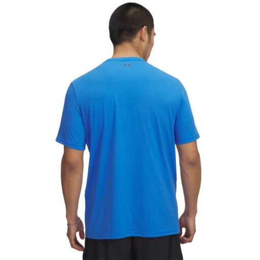 Męski t-shirt z nadrukiem Under Armour UA College Crest Logo - niebieski