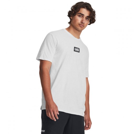 UNDER ARMOUR Męski tshirt z nadrukiem Under Armour UA Elevated Core Wash Short Sleeve  biała Biały