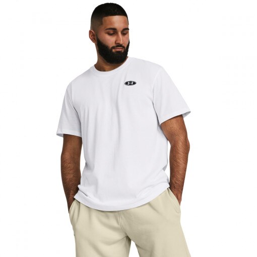 UNDER ARMOUR Męski tshirt z nadrukiem Under Armour UA Hw Lc Patch SS  biały Biały