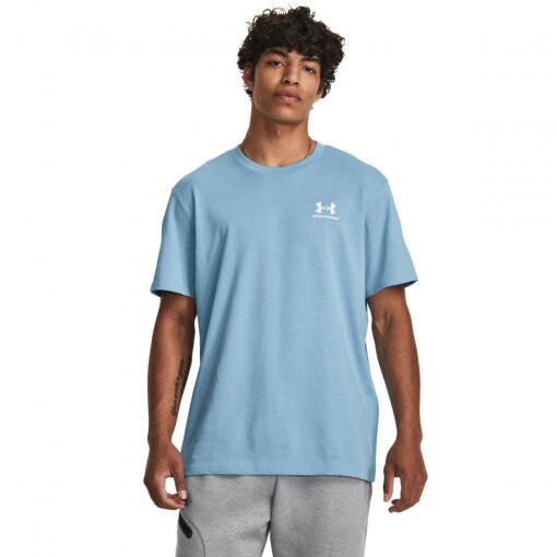 UNDER ARMOUR Męski tshirt z nadrukiem Under Armour UA Logo Emb Heavyweight SS niebieski Niebieski