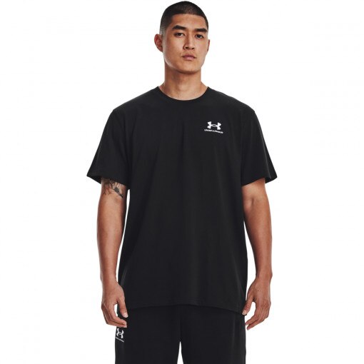 UNDER ARMOUR Męski tshirt z nadrukiem Under Armour UA Logo Emb Heavyweight SS  czarny Czarny