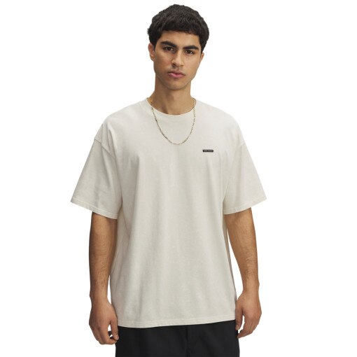 UNDER ARMOUR Męski tshirt z nadrukiem Under Armour UA M Hw Os Logo Wash Ss  beżowy  Beżowy