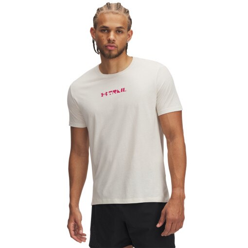 UNDER ARMOUR Męski tshirt z nadrukiem Under Armour UA Trail Run Graphic  szary Szary