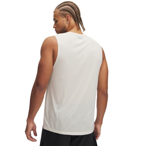 Męski top do biegania Under Armour UA Trail Run Launch Tank - beżowy - beżowy