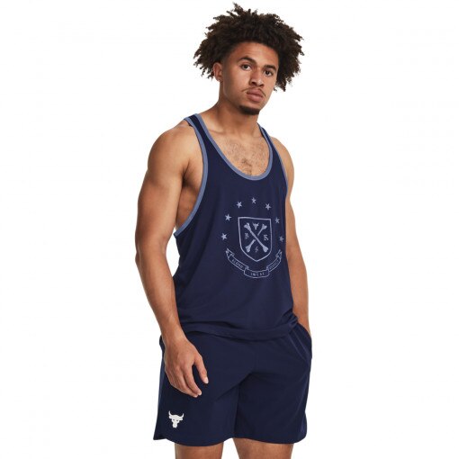 UNDER ARMOUR Męski top treningowy Under Armour Project Rock Gym Tank  granatowy Granatowy