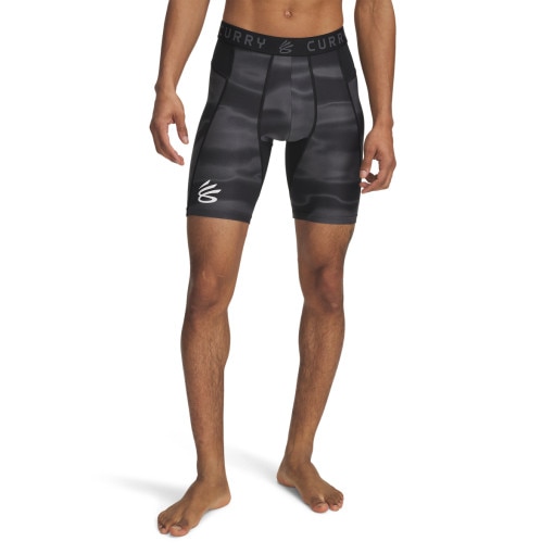 UNDER ARMOUR Męskie legginsy krótkie treningowe Under Armour UA Curry HG Prtd Shorts  czarne Czarny