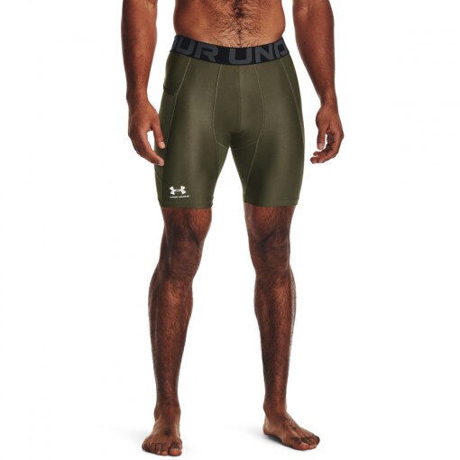 Męskie legginsy krótkie treningowe Under Armour UA HG Armour Shorts - khaki
