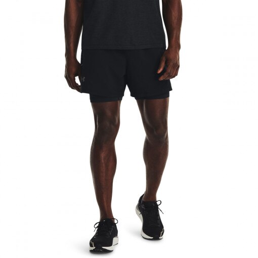 Męskie spodenki do biegania Under Armour LAUNCH ELITE 2in1 5'' SHORT - czarne