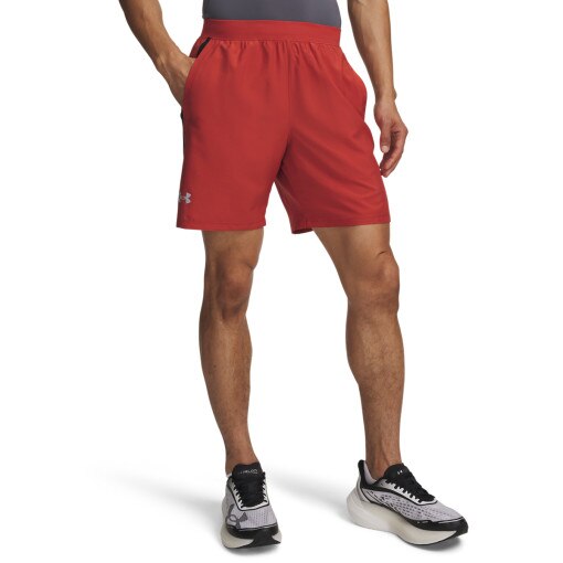 Męskie spodenki do biegania Under Armour UA Launch 7'' Short - pomarańczowa