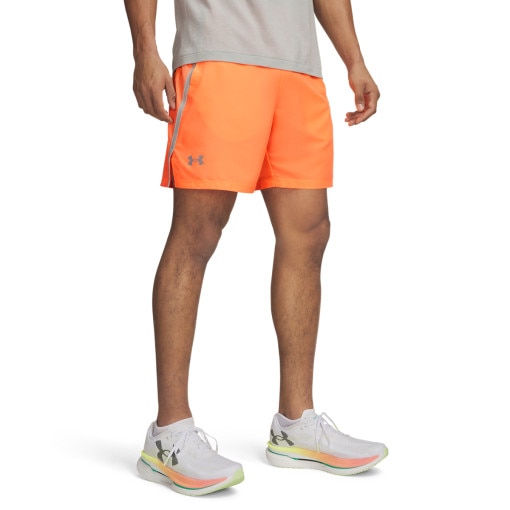 Męskie spodenki do biegania Under Armour UA Launch 7'' Short - pomarańczowe