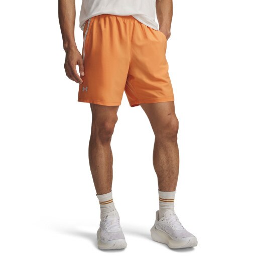 Męskie spodenki do biegania Under Armour UA Launch 7'' Short - pomarańczowe