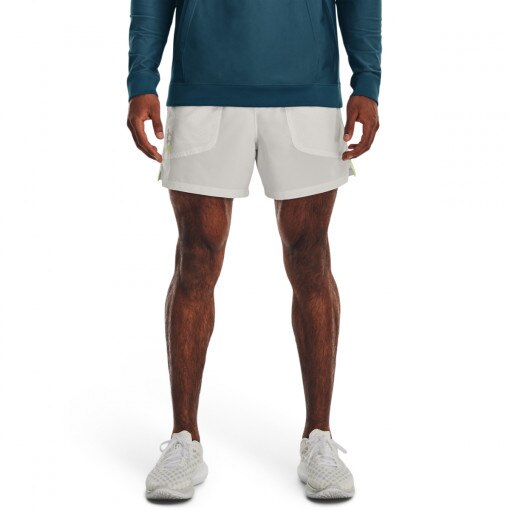 Męskie spodenki do biegania Under Armour UA RUN ANYWHERE SHORT - białe