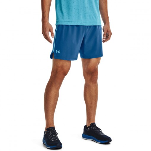 Męskie spodenki do biegania UNDER ARMOUR UA SPEEDPOCKET 7'' SHORT - niebieskie