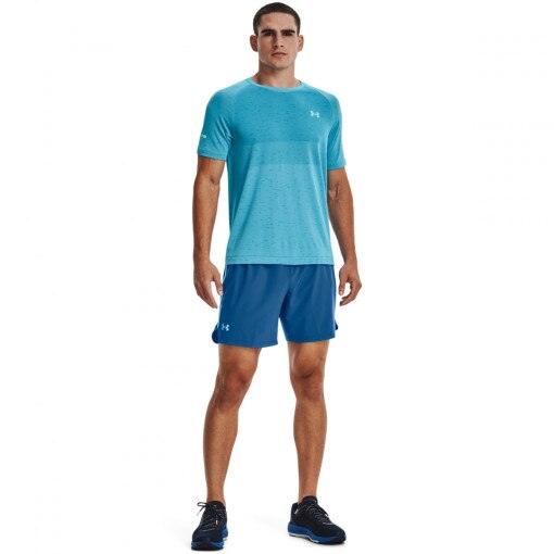 UNDER ARMOUR Męskie spodenki do biegania UNDER ARMOUR UA SPEEDPOCKET 7'' SHORT  niebieskie Niebieski