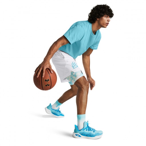 UNDER ARMOUR Męskie spodenki do koszykówki Under Armour Curry Splash Short  białe Biały