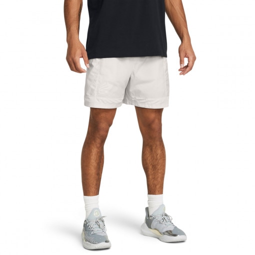 Męskie spodenki do koszykówki Under Armour Curry Woven Short - białe 
