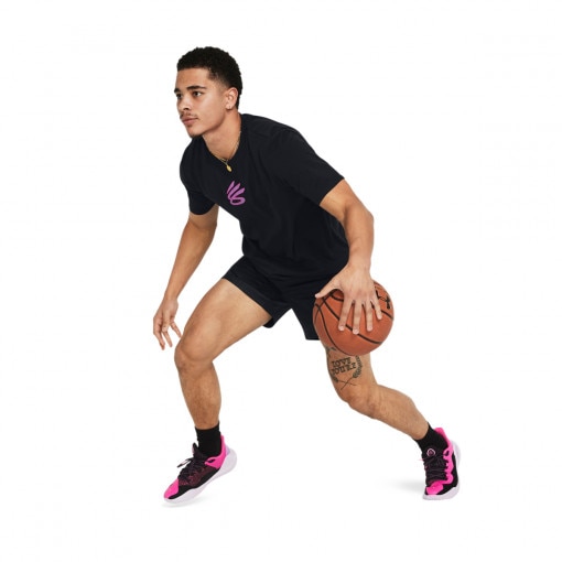 UNDER ARMOUR Męskie spodenki do koszykówki Under Armour Curry Woven Short  czarne  Czarny