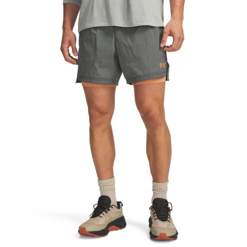 Męskie spodenki outdoorowe Under Armour M Trail Run 5' Lined Short - khaki