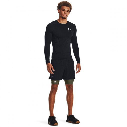 UNDER ARMOUR Męskie spodenki treningowe Under Armour HeatGear Pocket Long Shorts  khaki Zielony