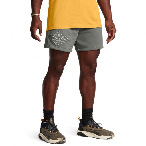 Męskie spodenki treningowe Under Armour Project Rock Heavyweight Tools Of The Trade Shorts - zielone  