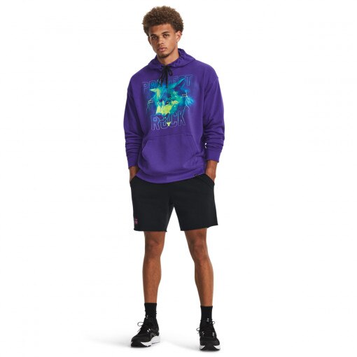 UNDER ARMOUR Męskie spodenki treningowe Under Armour Project Rock Hwt Terry Shorts  czarne Czarny