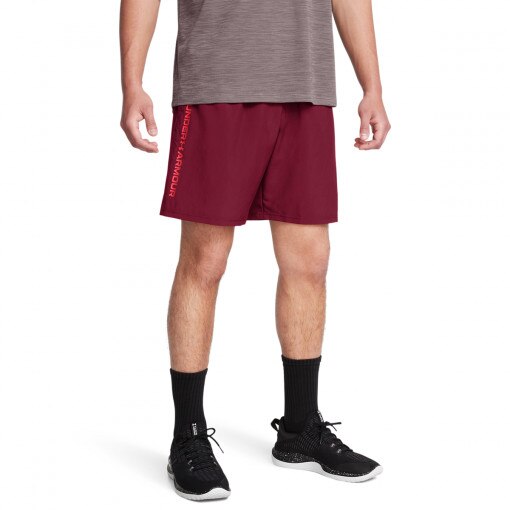 Męskie spodenki treningowe Under Armour UA Tech Woven Wordmark Short - czerwone