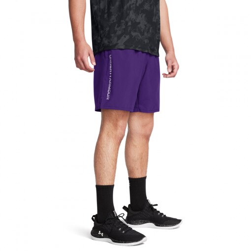 Męskie spodenki treningowe Under Armour UA Tech Woven Wordmark Short - fioletowe