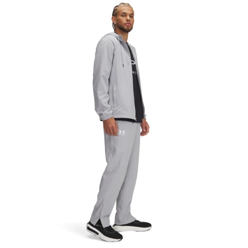 UNDER ARMOUR Męskie spodnie casual tkaninowe Under Armour UA Rival Woven Windbreaker Pant  szare Szary