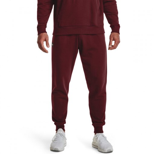 Męskie spodnie dresowe UNDER ARMOUR Rival Fleece Jogger - bordowe
