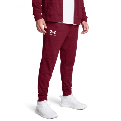 Męskie spodnie dresowe Under Armour UA Rival Terry Jogger - czerwone