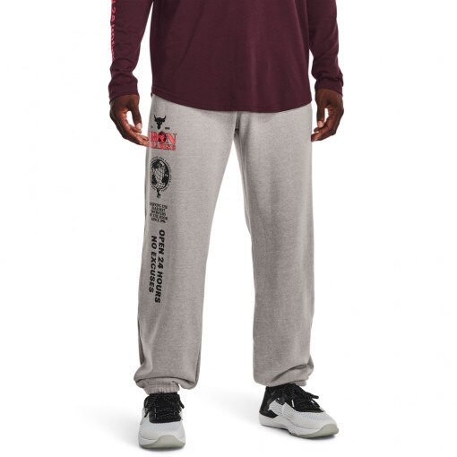 Męskie spodnie treningowe Under Armour Project Rock UA Hwt Terry Pnt - szare
