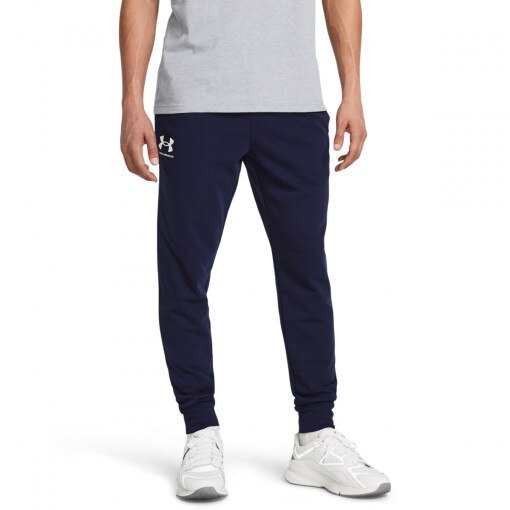 Męskie spodnie dresowe Under Armour UA Rival Terry Jogger - granatowe