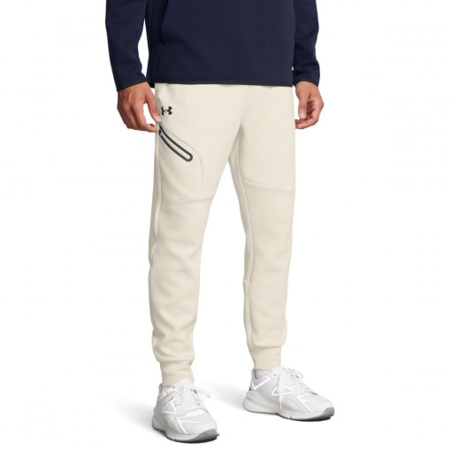 Męskie spodnie treningowe Under Armour UA Unstoppable Flc Jgr Eu - beżowe